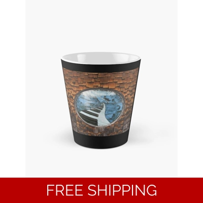 Tall Mug Black Piano Window logo Shingles